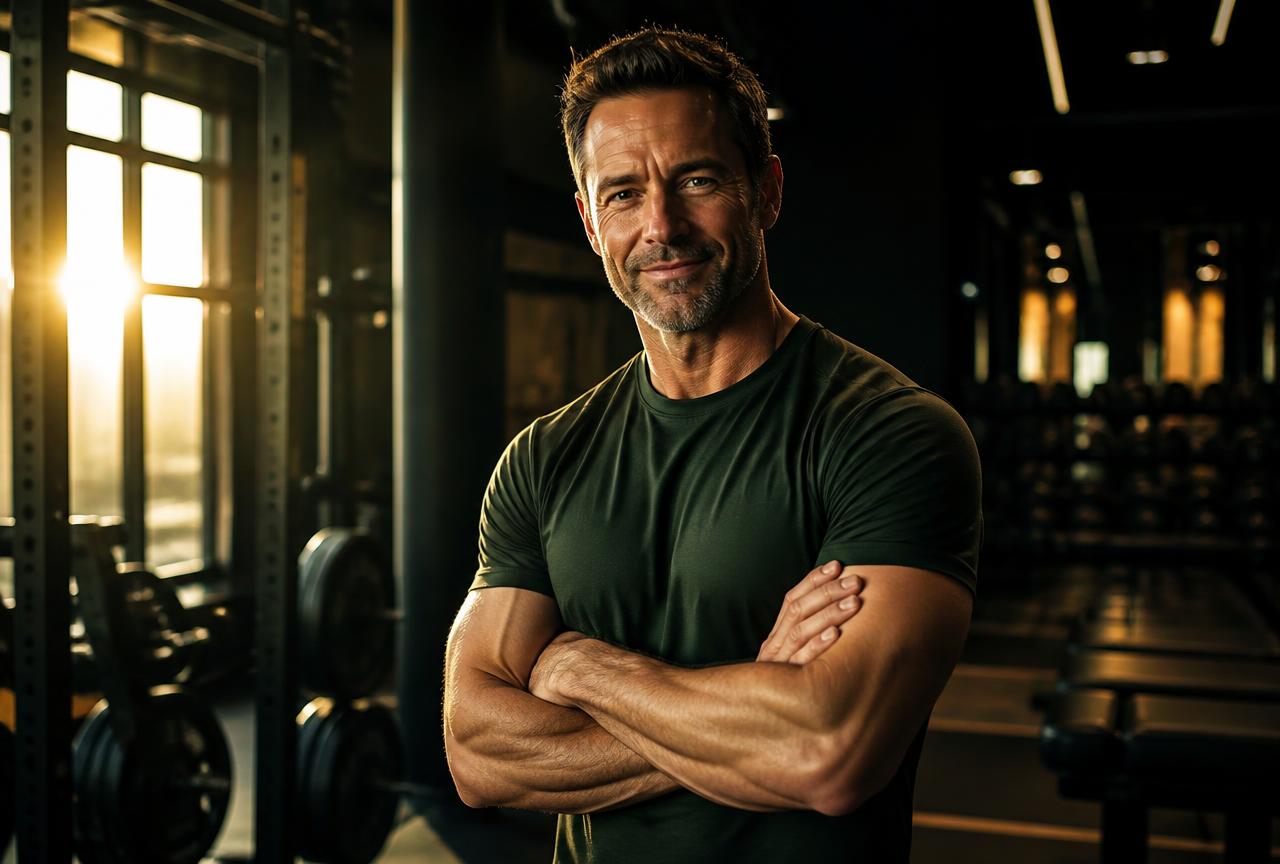 Man in his forties looking energised after using PRIME MAN Gummies H